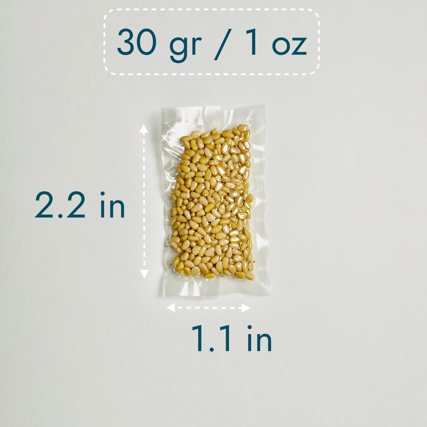 Pine Nuts, Wildly Sourced, 1 oz. / 30 gr. vacuum bags, 30 pcs box